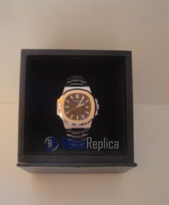 patek philippe replica nautilus black dial skeletron acciaio orologio imitazione