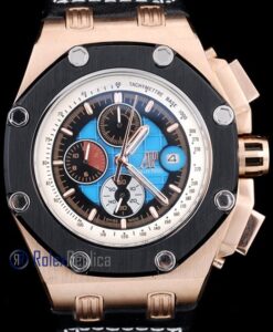 audemars piguet replica chrono offshore rubens barrichello rose gold strip leather imitazione copia