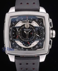 Tag-heuer replica gran carrera monaco strip rubber-b chrono black imitazione copia