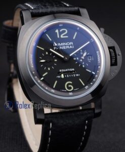 Panerai replica luminor marina equation pro-hunter pvd strip leather imitazione copia